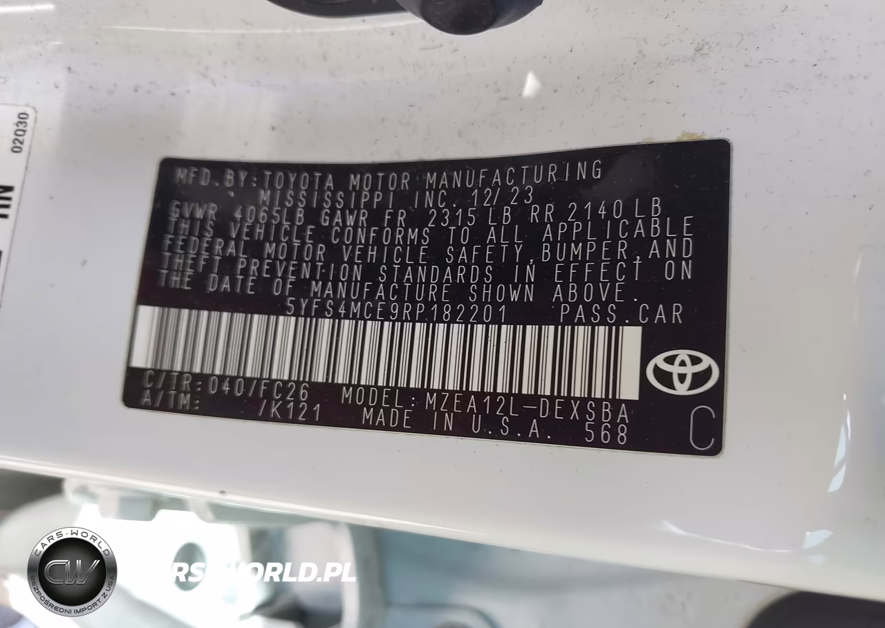 2024 Toyota Corolla Se VIN:5YFS4MCE9RP182201 - 9