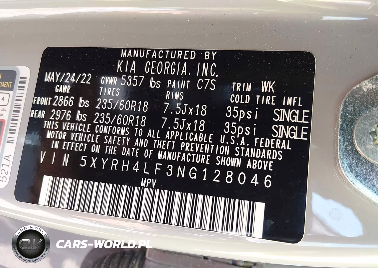 2022 Kia Sorento Ex VIN:5XYRH4LF3NG128046 - 9