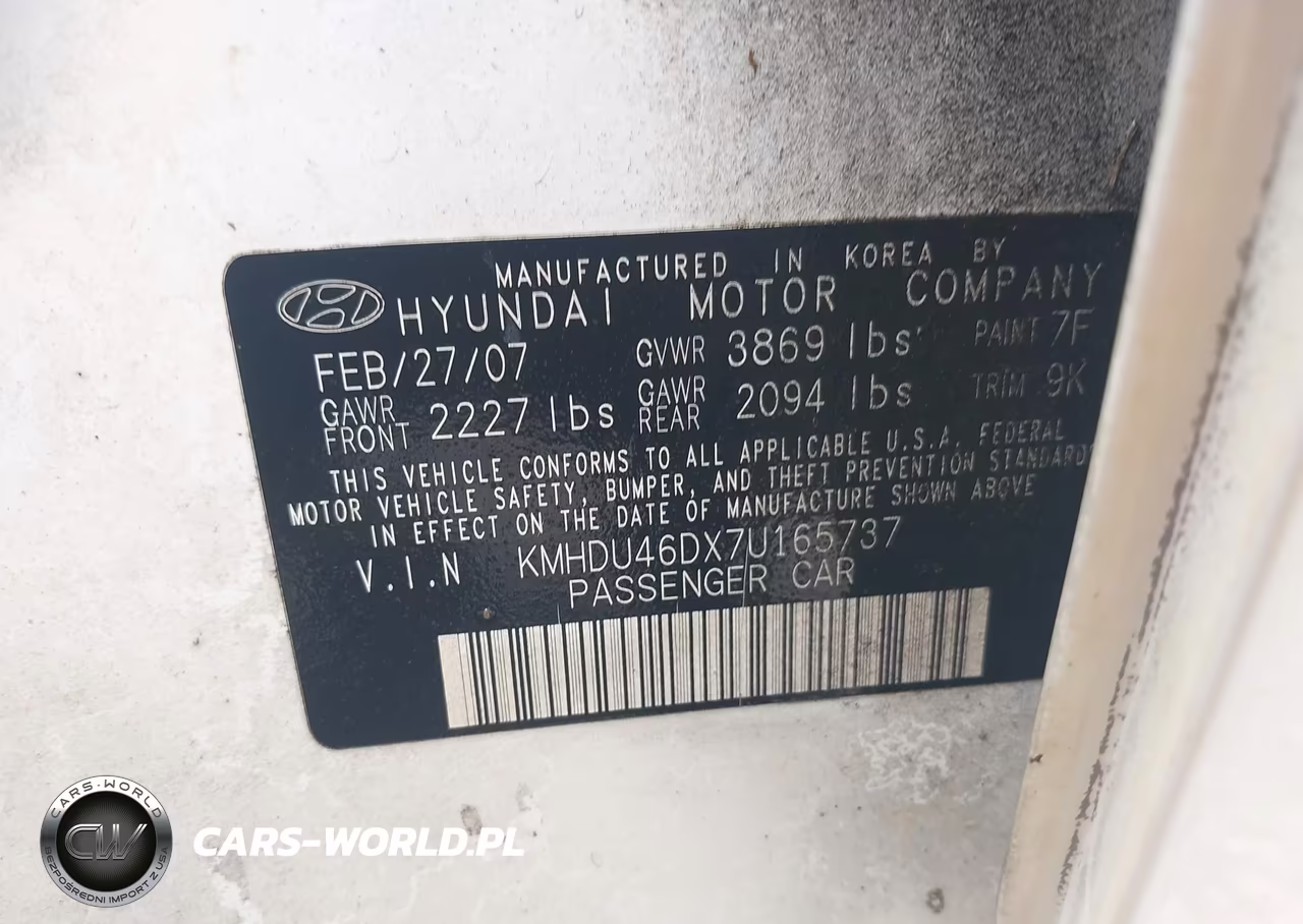 2007 Hyundai Elantra Gls-Limited-Se VIN:KMHDU46DX7U165737 - 9