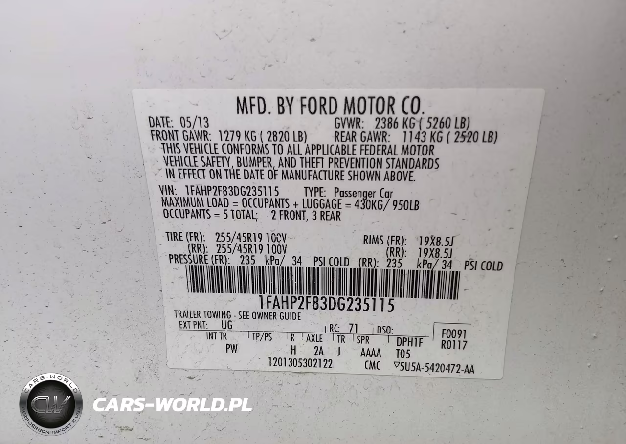 2013 Ford Taurus Limited VIN:1FAHP2F83DG235115 - 9