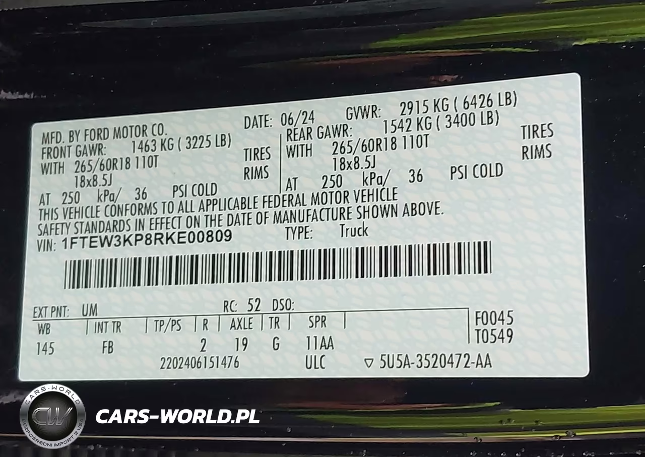 2024 Ford F-150 Xlt VIN:1FTEW3KP8RKE00809 - 9