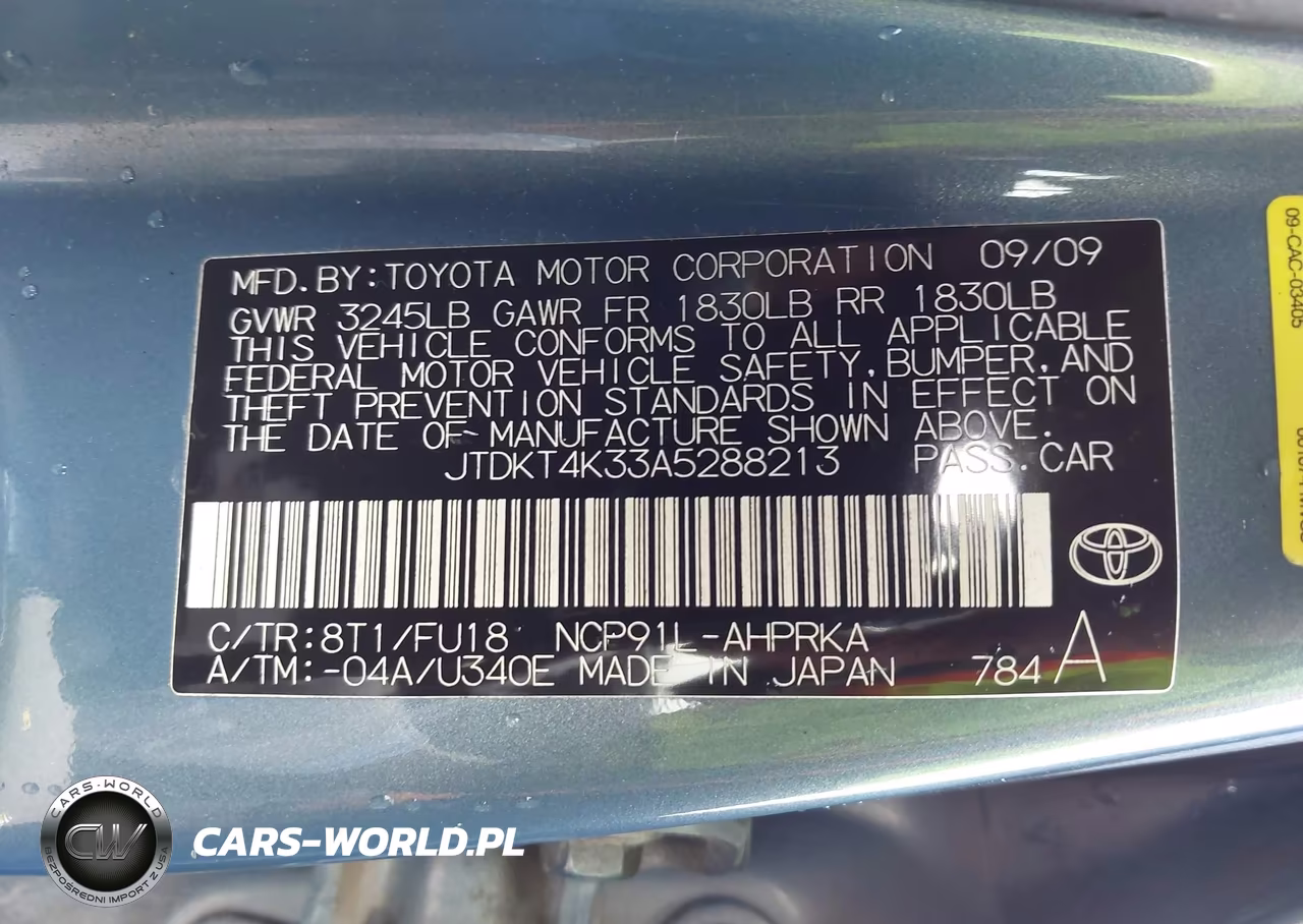 2010 Toyota Yaris VIN:JTDKT4K33A5288213 - 9