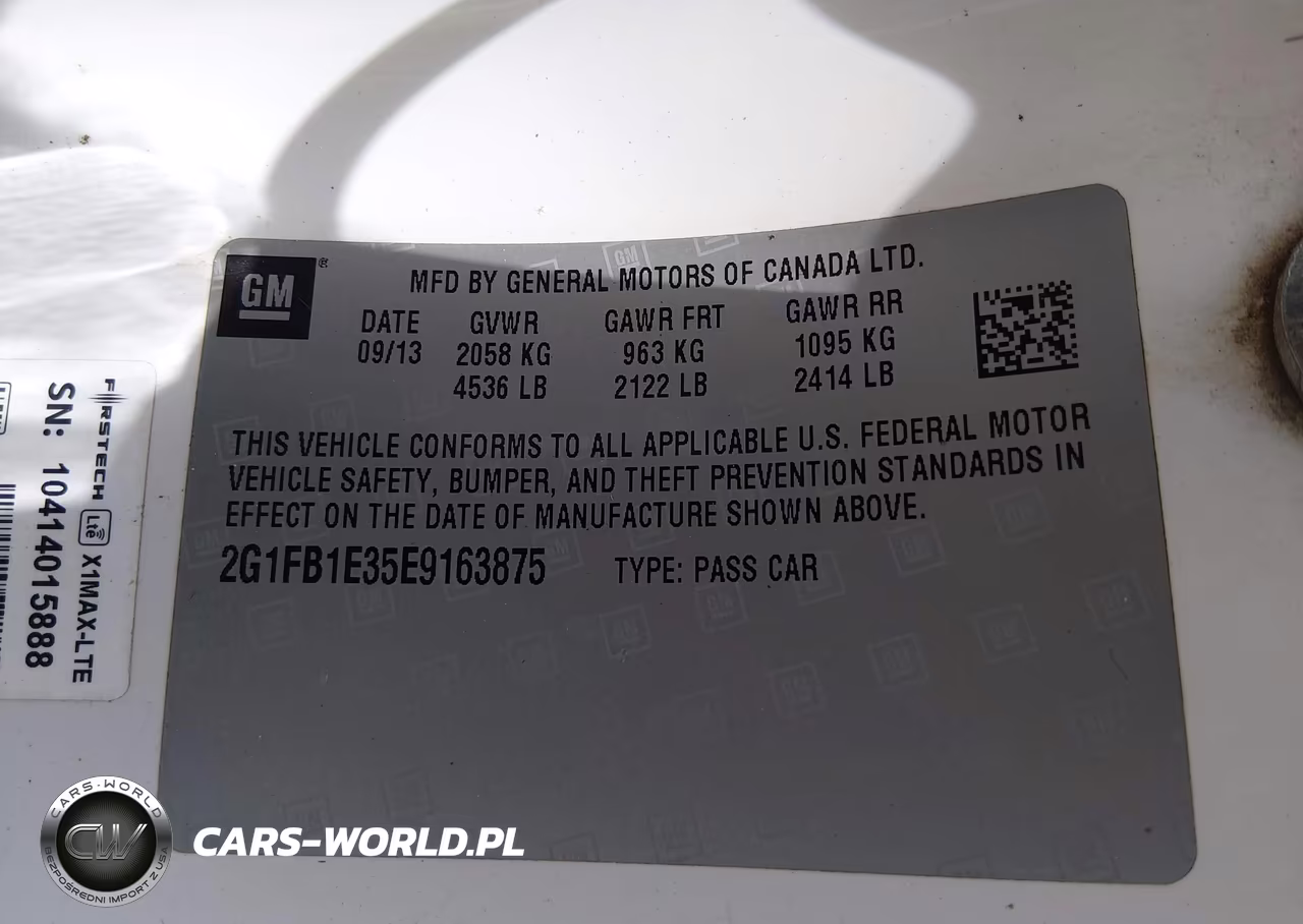 2014 Chevrolet Camaro 1Lt VIN:2G1FB1E35E9163875 - 9
