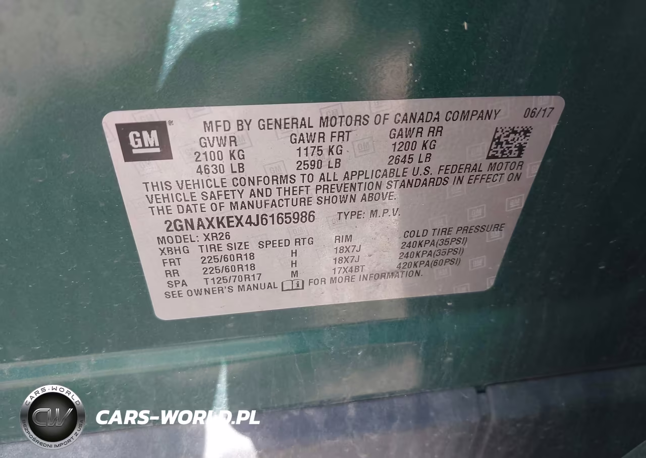 2018 Chevrolet Equinox Lt VIN:2GNAXKEX4J6165986 - 9