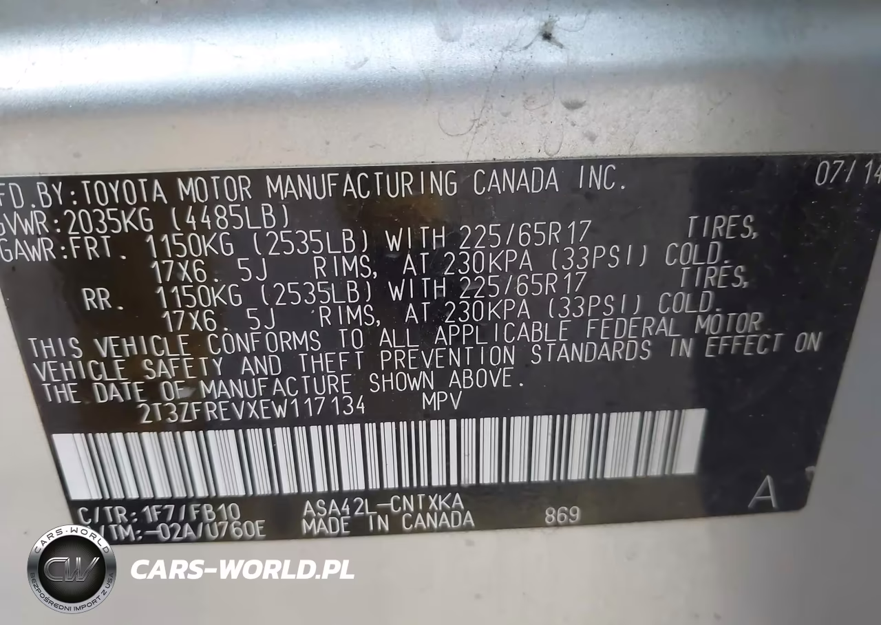 2014 Toyota Rav4 Le VIN:2T3ZFREVXEW117134 - 9