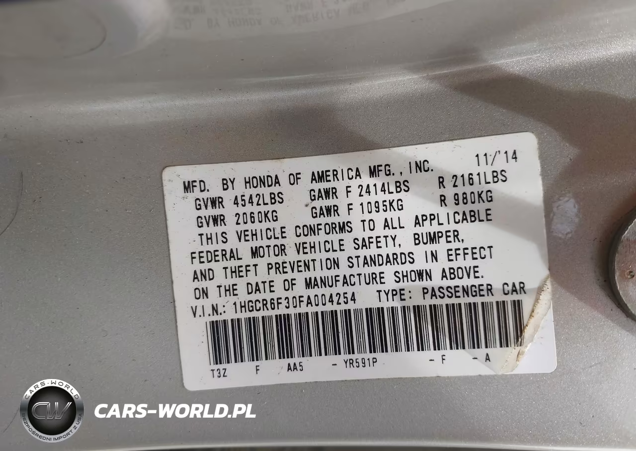 2015 Honda Accord Hybrid VIN:1HGCR6F30FA004254 - 9