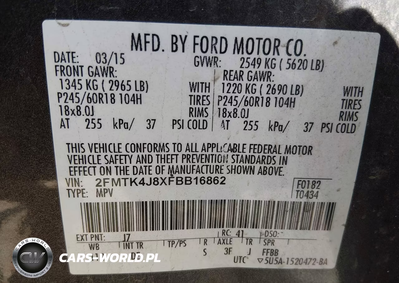 2015 Ford Edge Sel VIN:2FMTK4J8XFBB16862 - 9