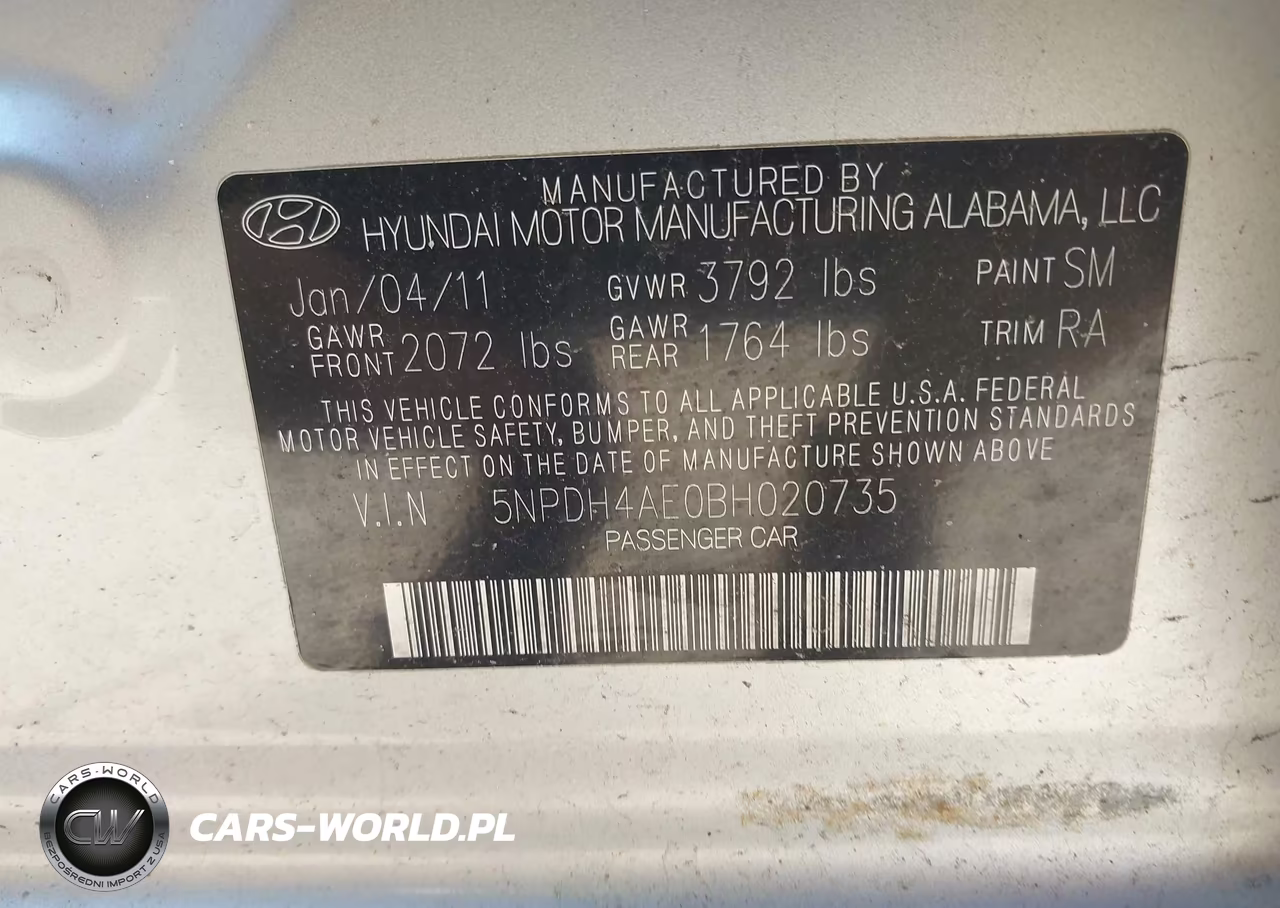 2011 Hyundai Elantra Limited VIN:5NPDH4AE0BH020735 - 9