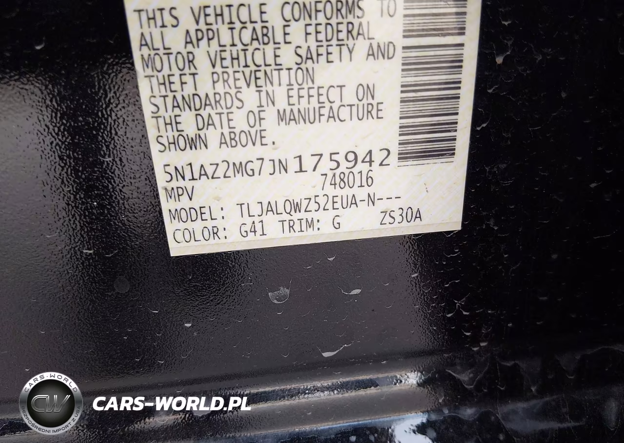 2018 Nissan Murano Sv VIN:5N1AZ2MG7JN175942 - 9