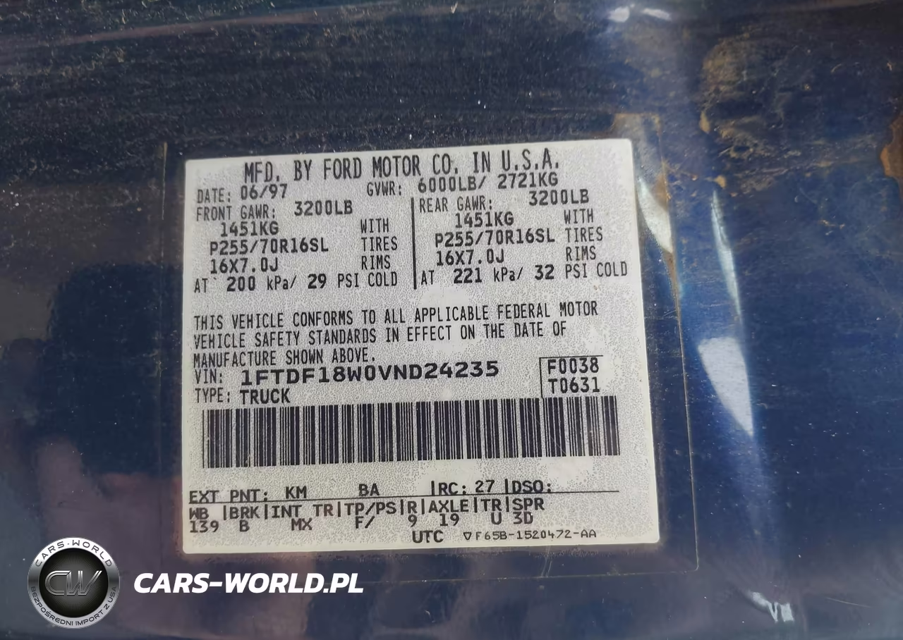 1997 Ford F-150 Lariat-Standard-Xl-Xlt VIN:1FTDF18W0VND24235 - 9