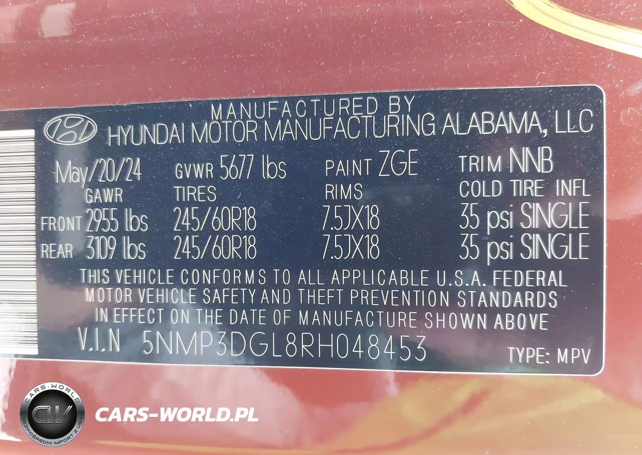 2024 Hyundai Santa Fe Xrt VIN:5NMP3DGL8RH048453 - 9