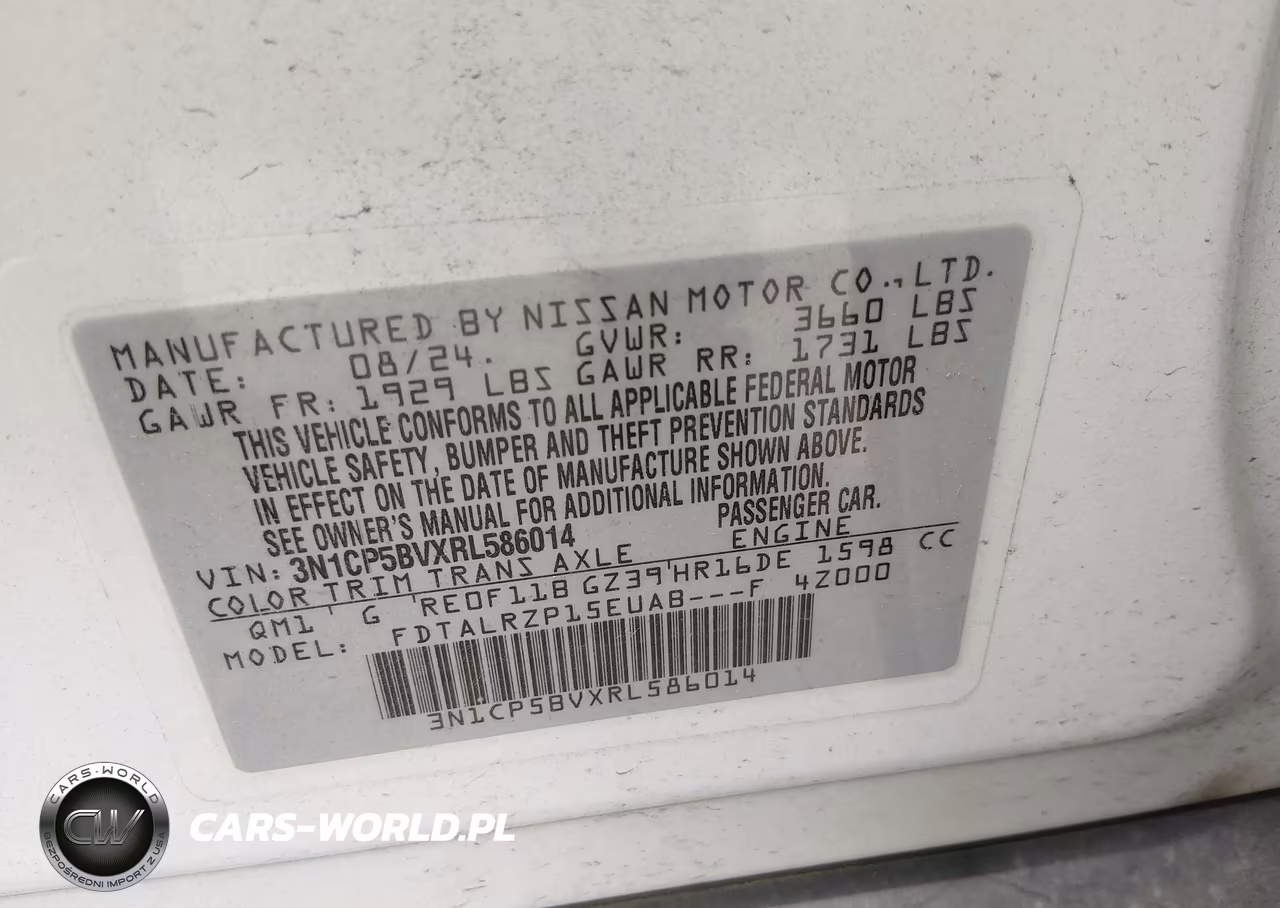 2024 Nissan Kicks S Xtronic Cvt VIN:3N1CP5BVXRL586014 - 9