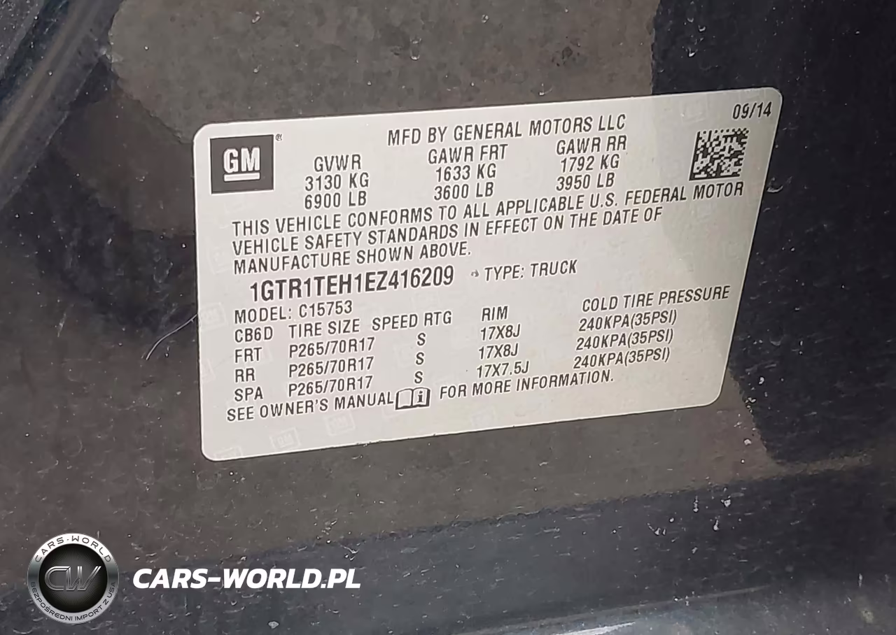2014 GMC Sierra 1500 VIN:1GTR1TEH1EZ416209 - 9