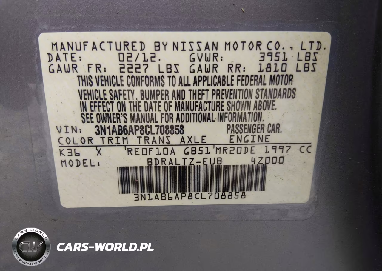 2012 Nissan Sentra 2.0 S VIN:3N1AB6AP8CL708858 - 9