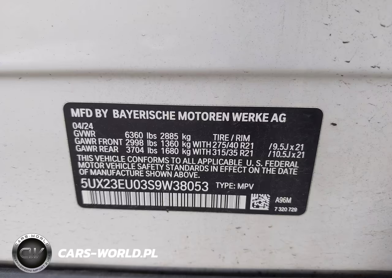 2025 BMW X5 xDrive40I VIN:5UX23EU03S9W38053 - 9