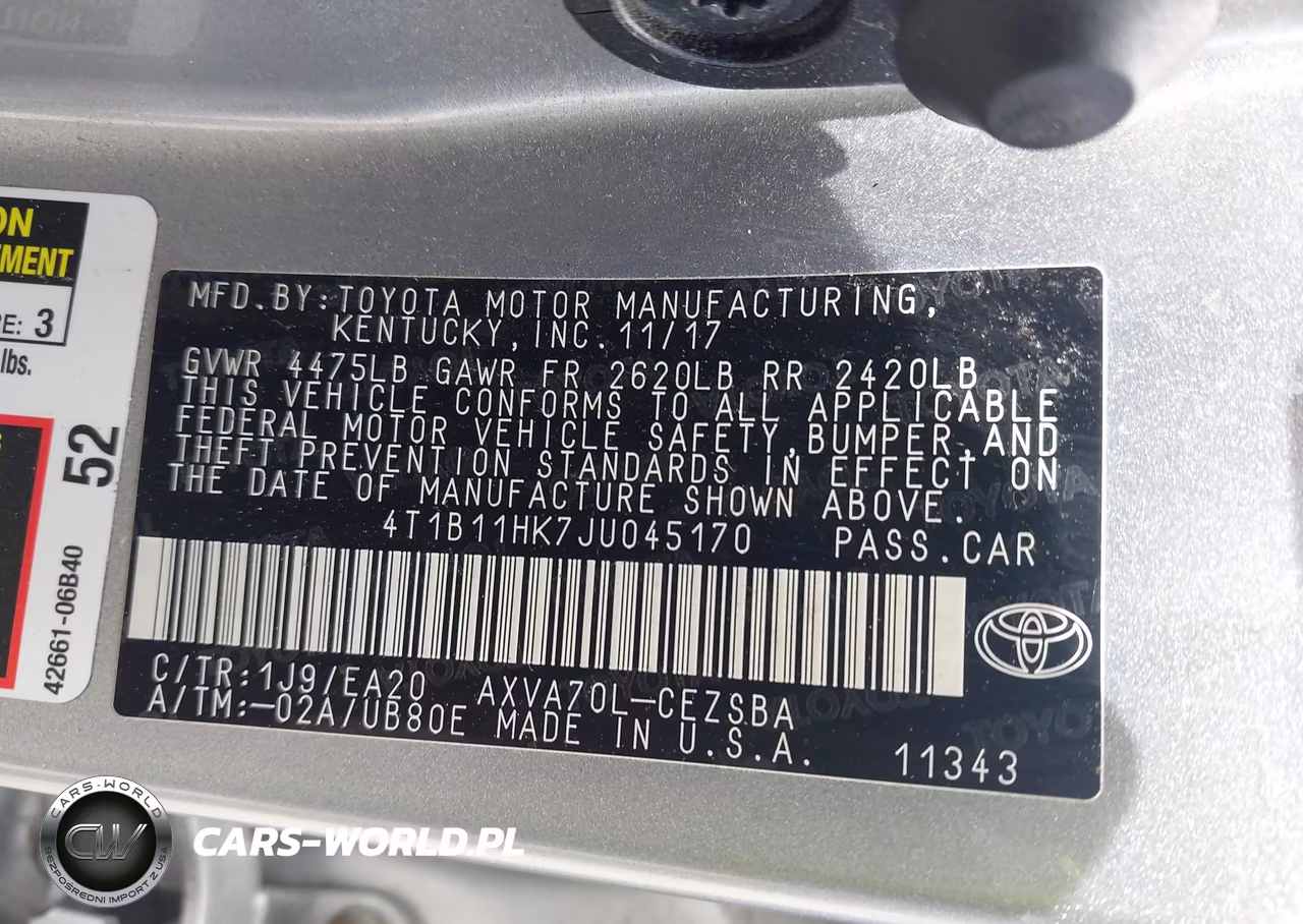 2018 Toyota Camry Se VIN:4T1B11HK7JU045170 - 9