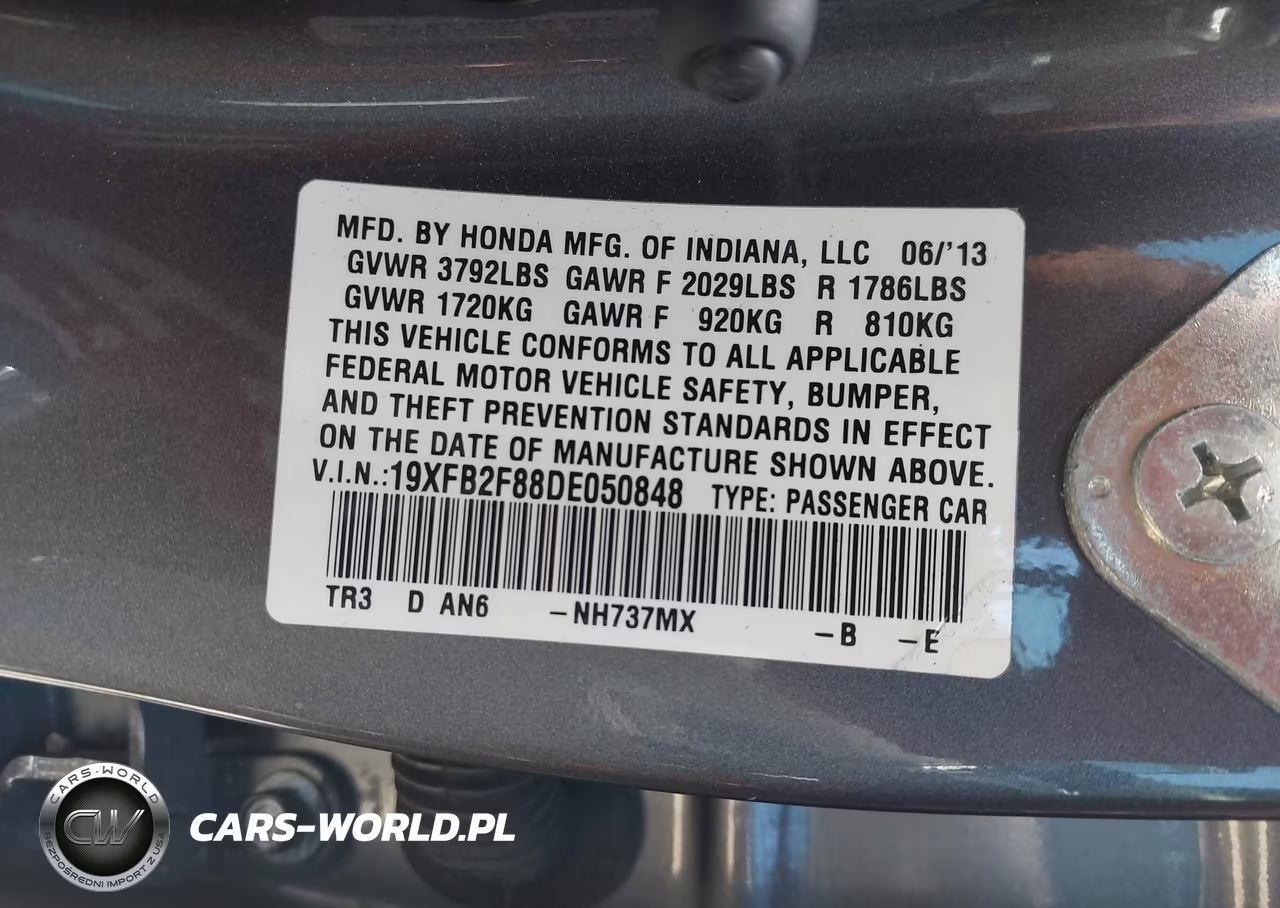 2013 Honda Civic Ex VIN:19XFB2F88DE050848 - 9