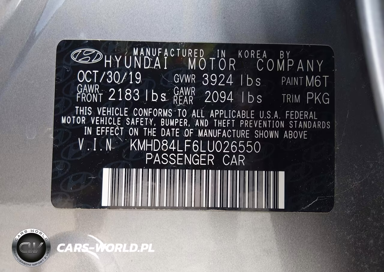 2020 Hyundai Elantra Sel VIN:KMHD84LF6LU026550 - 9