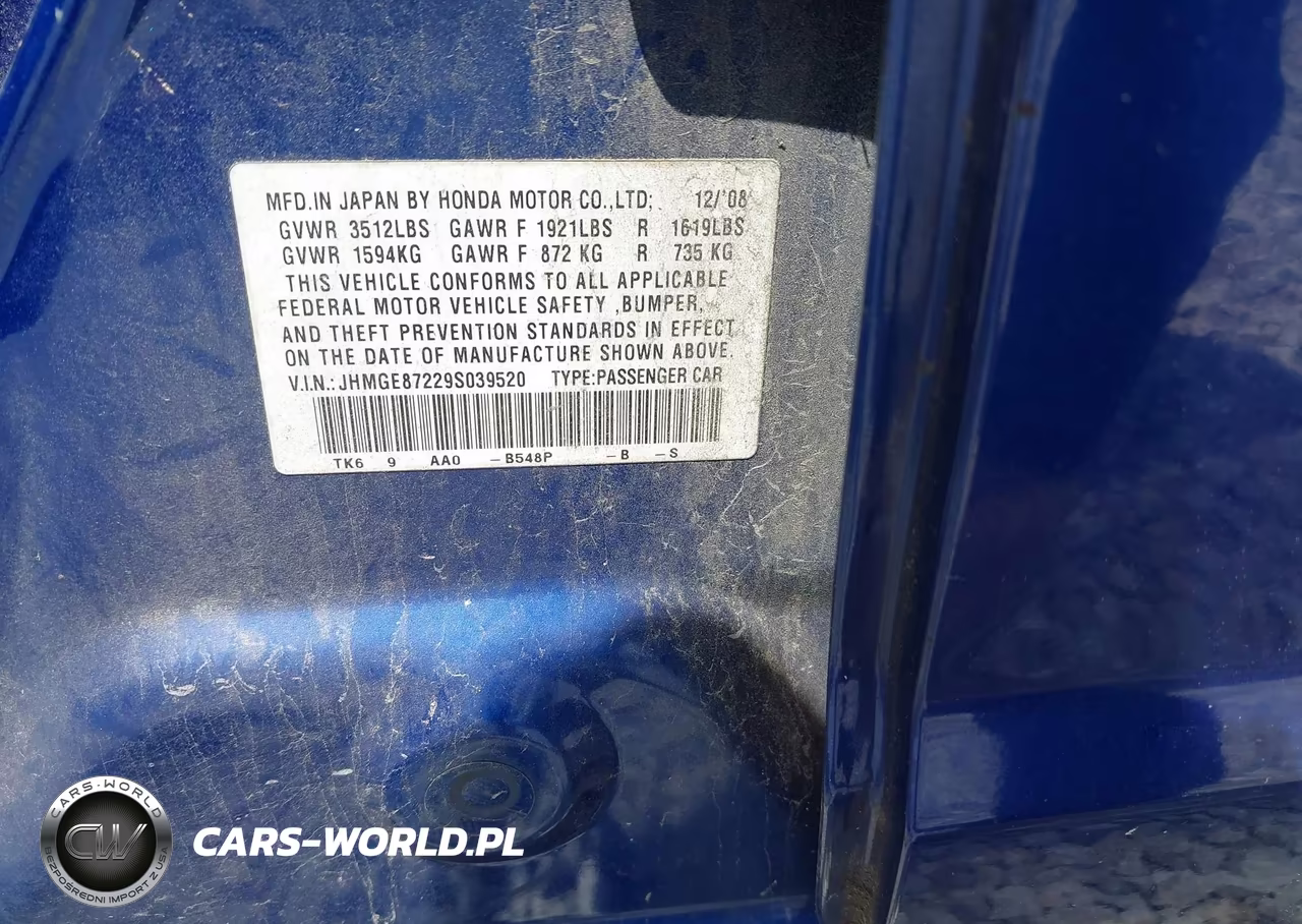 2009 Honda Fit VIN:JHMGE87229S039520 - 9