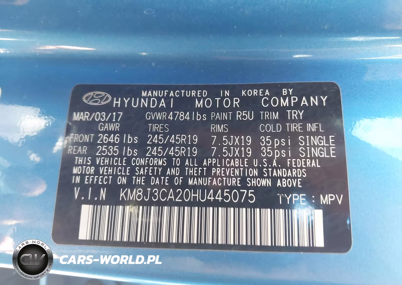 2017 Hyundai Tucson Night VIN:KM8J3CA20HU445075 - 9