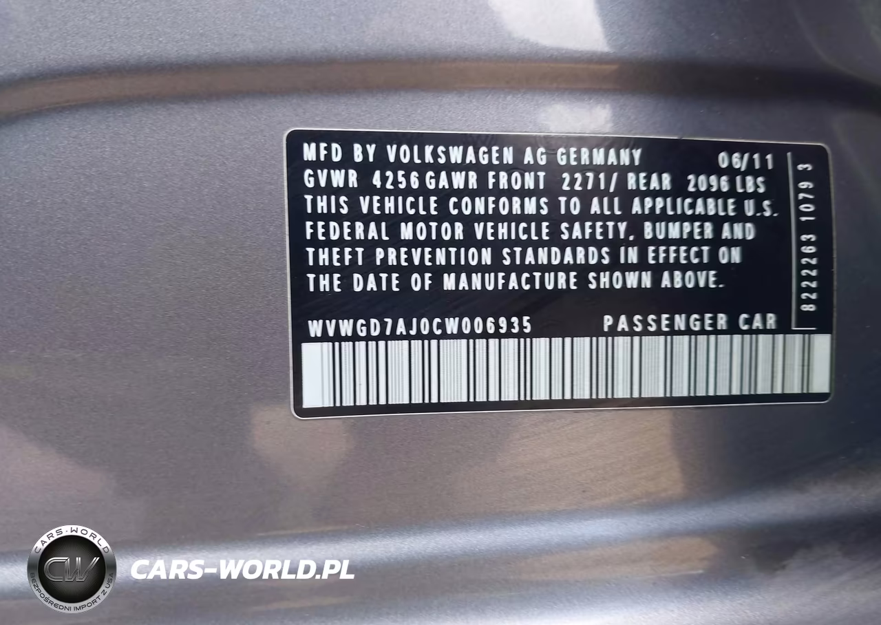 2012 Volkswagen Gti 4-Door VIN:WVWGD7AJ0CW006935 - 9