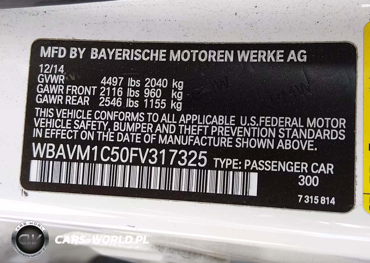 2015 BMW X1 Sdrive28I VIN:WBAVM1C50FV317325 - 9