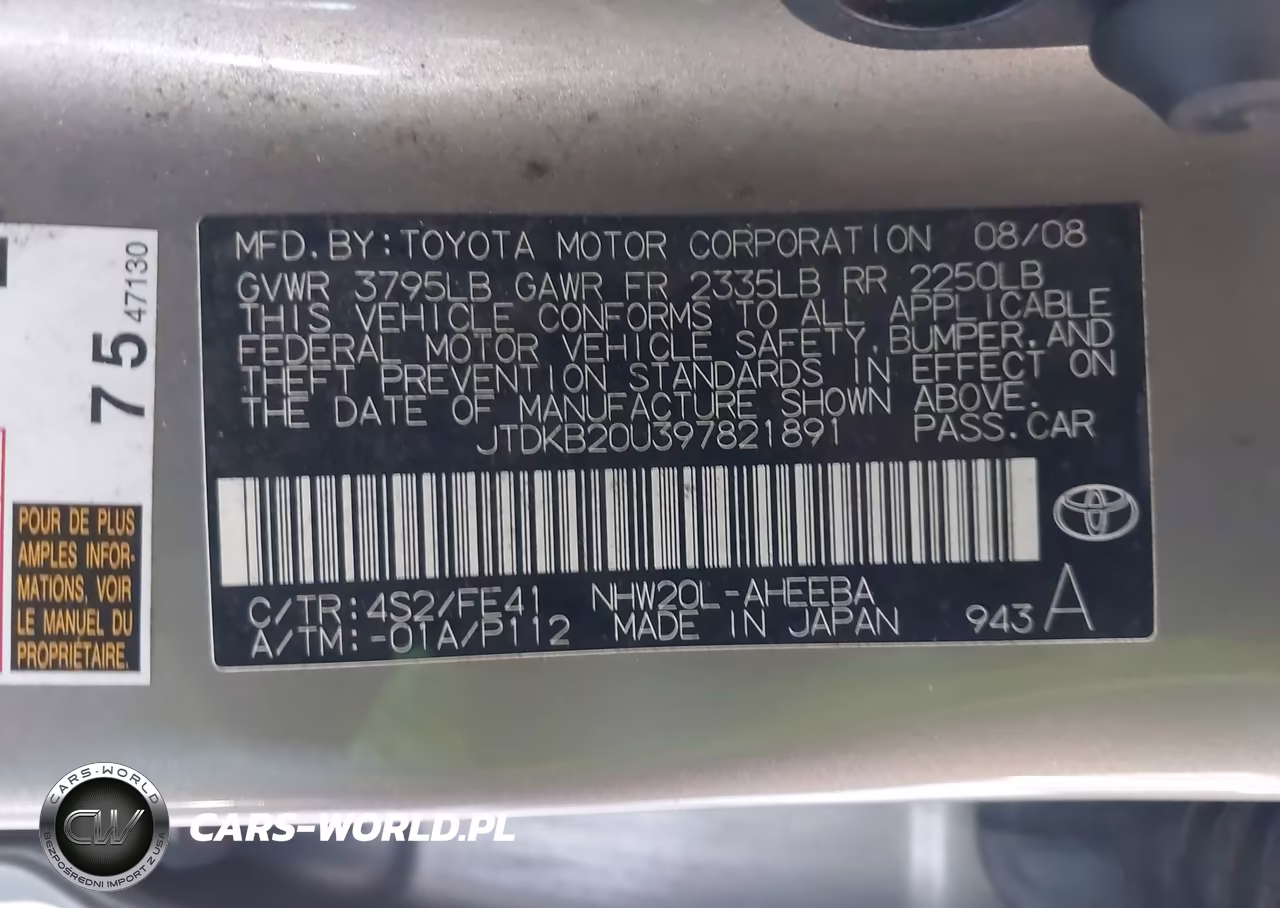 2009 Toyota Prius VIN:JTDKB20U397821891 - 9