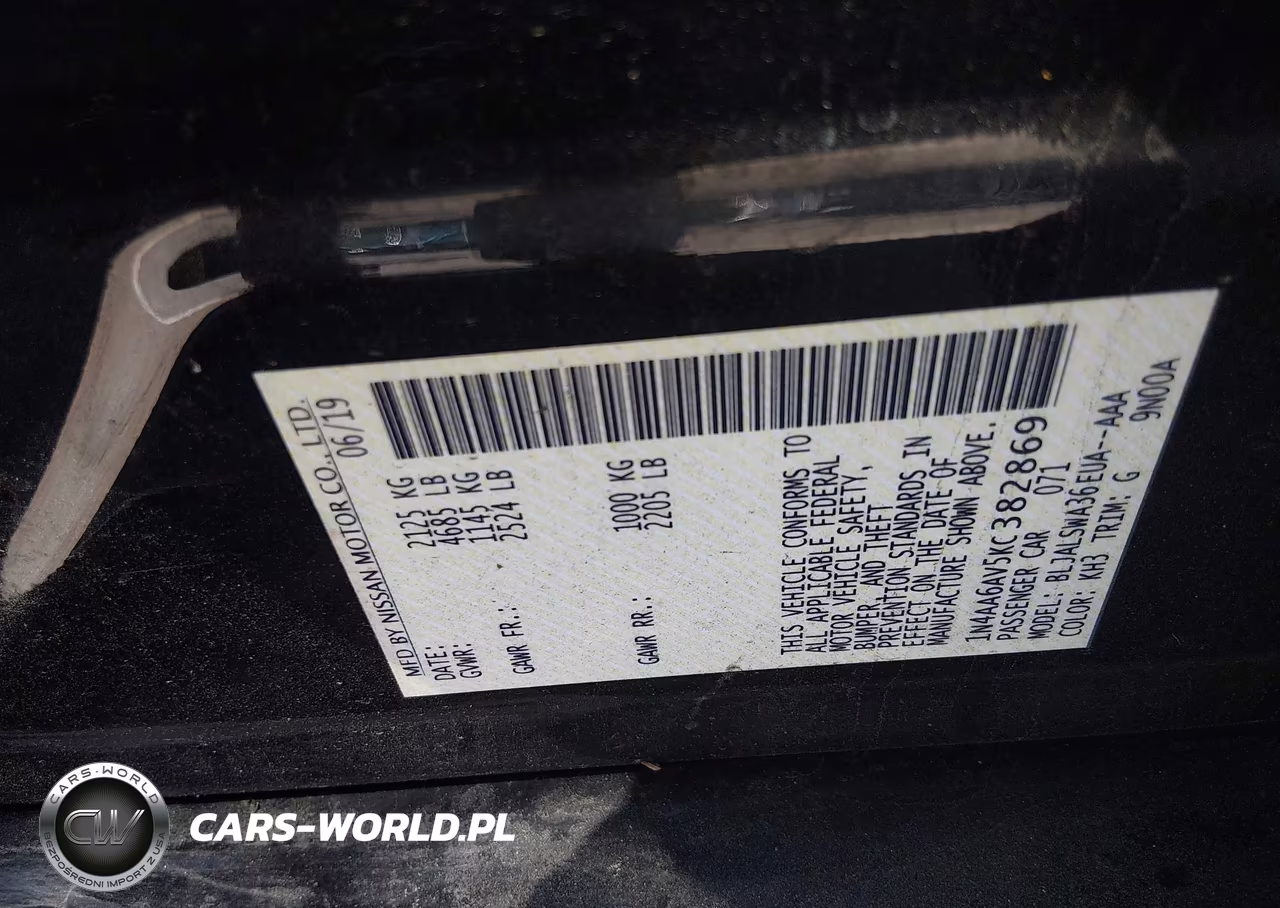 2019 Nissan Maxima 3.5 Sr VIN:1N4AA6AV5KC382869 - 9
