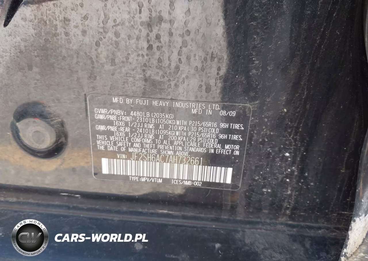 2010 Subaru Forester 2.5X VIN:JF2SH6AC7AH732661 - 9