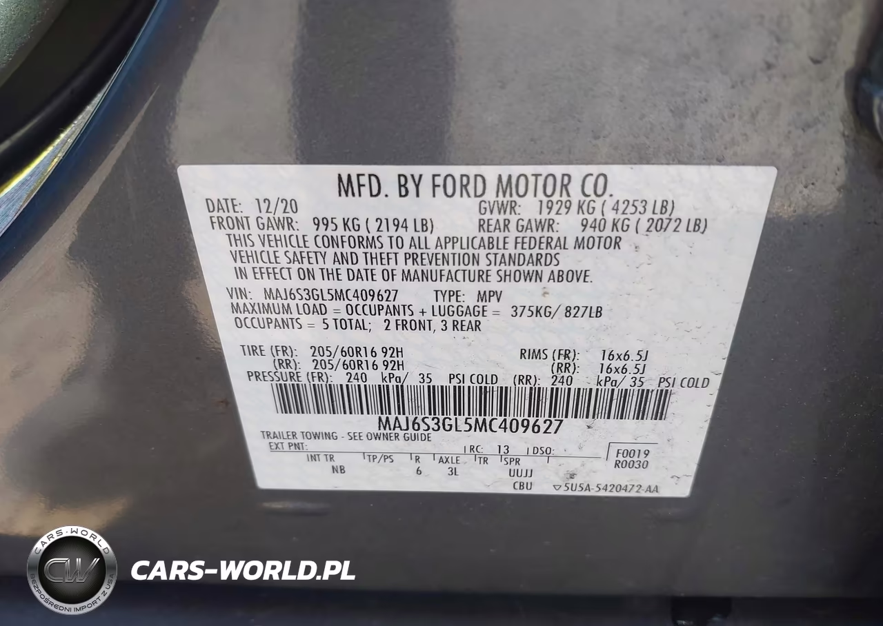 2021 Ford Ecosport Se VIN:MAJ6S3GL5MC409627 - 9