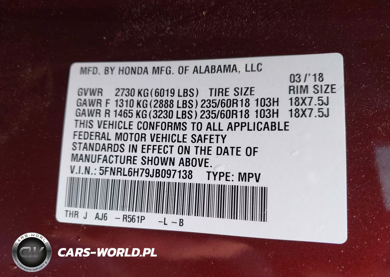 2018 Honda Odyssey Ex-L VIN:5FNRL6H79JB097138 - 9