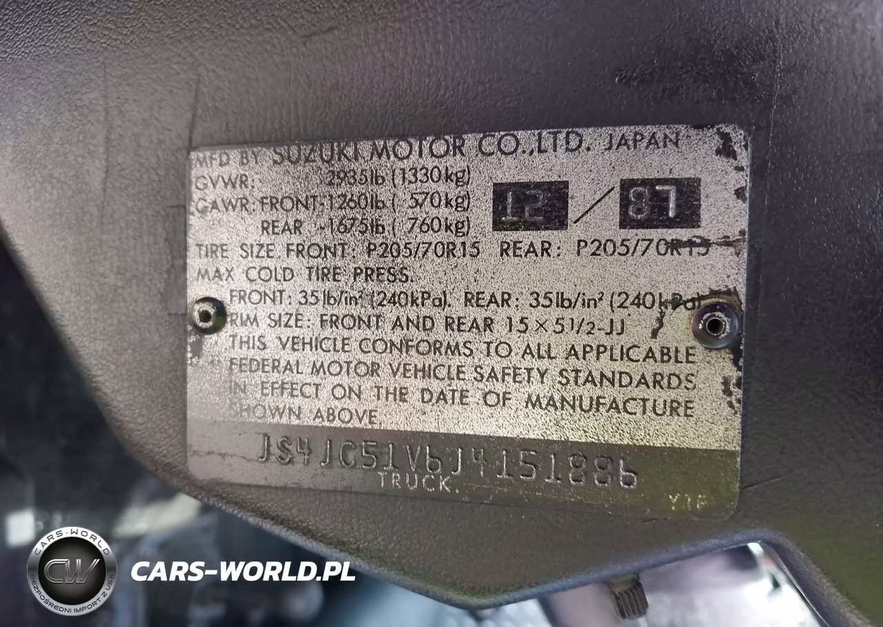 1988 Suzuki Samurai VIN:JS4JC51V6J4151886 - 9