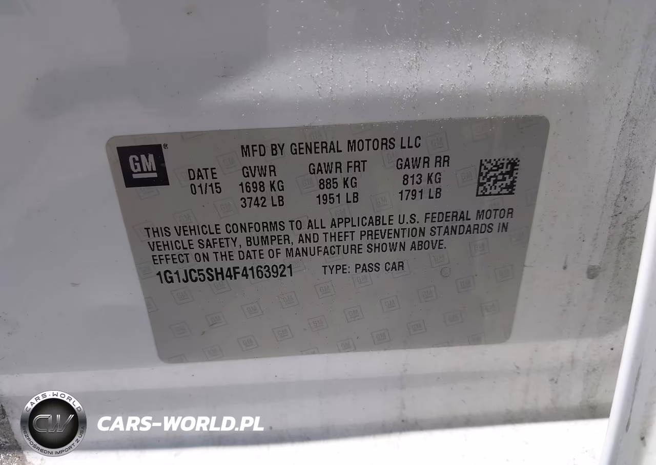 2015 Chevrolet Sonic Lt Auto VIN:1G1JC5SH4F4163921 - 9