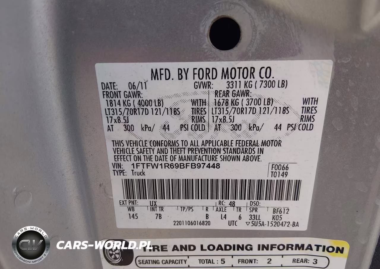 2011 Ford F-150 Svt Raptor VIN:1FTFW1R69BFB97448 - 9