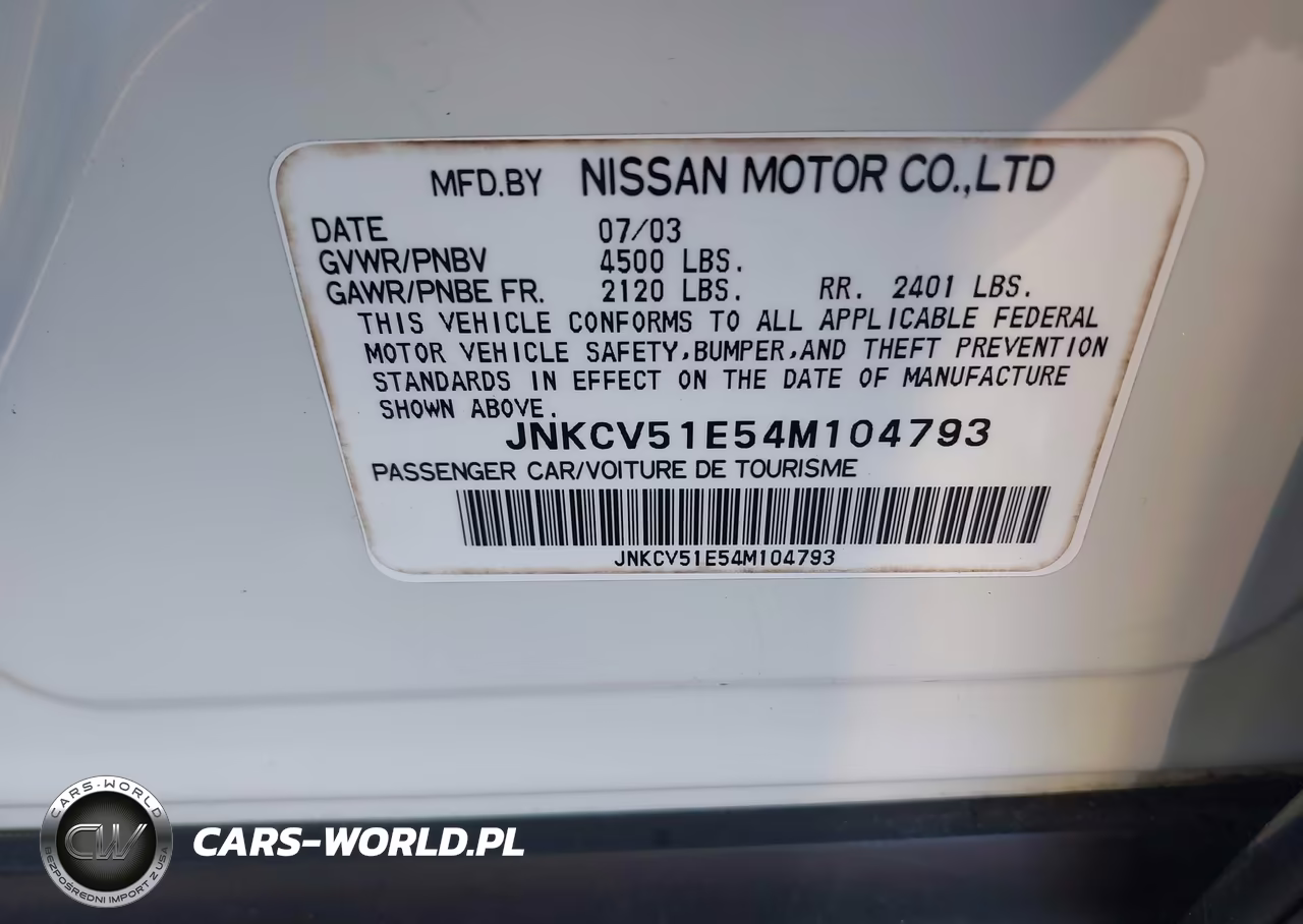 2004 Infiniti G35 VIN:JNKCV51E54M104793 - 9