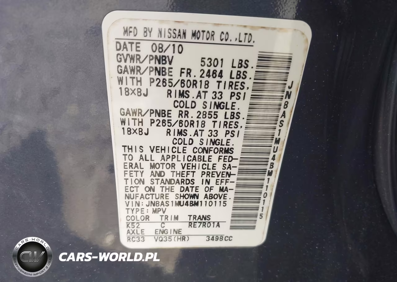2011 Infiniti Fx35 VIN:JN8AS1MU4BM110115 - 9