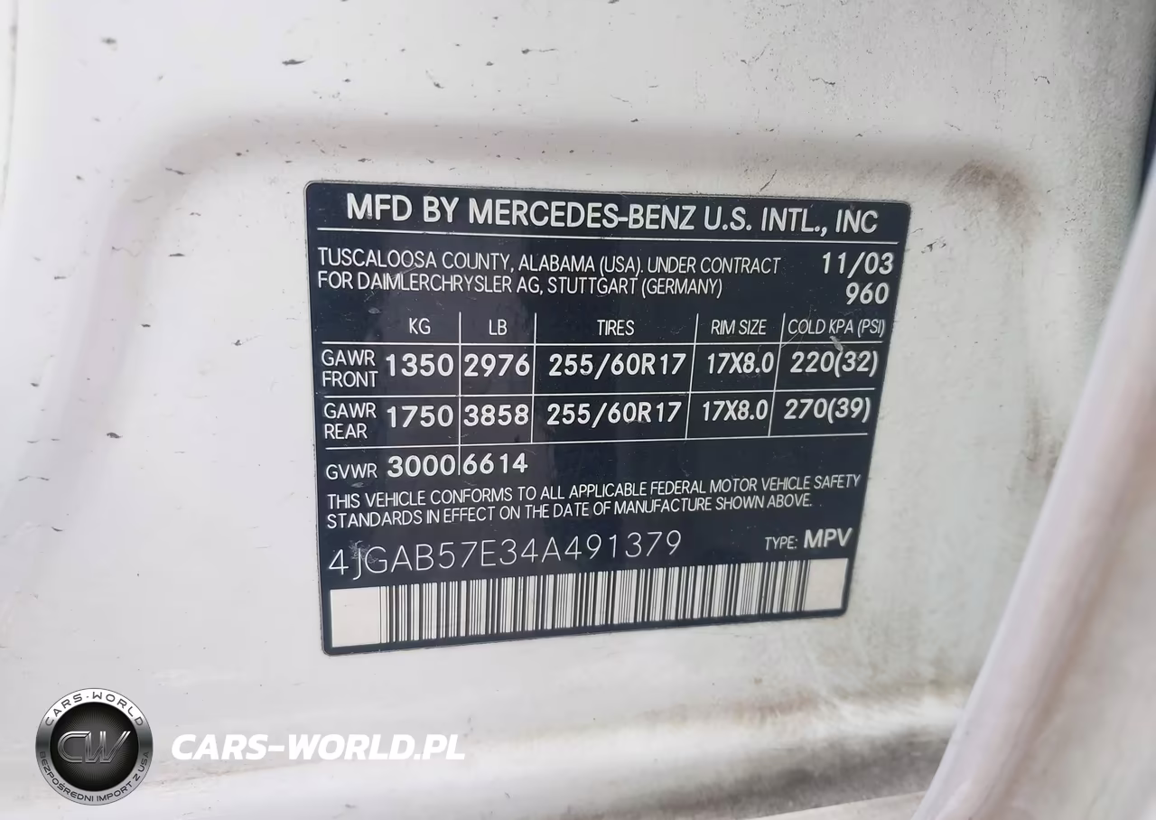2004 Mercedes-Benz Ml 350 4Matic VIN:4JGAB57E34A491379 - 9