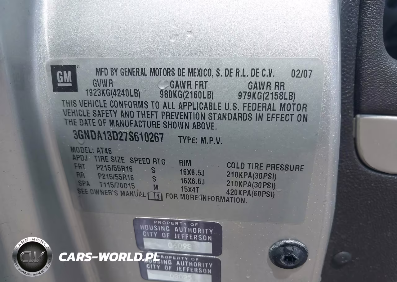 2007 Chevrolet Hhr Ls VIN:3GNDA13D27S610267 - 9