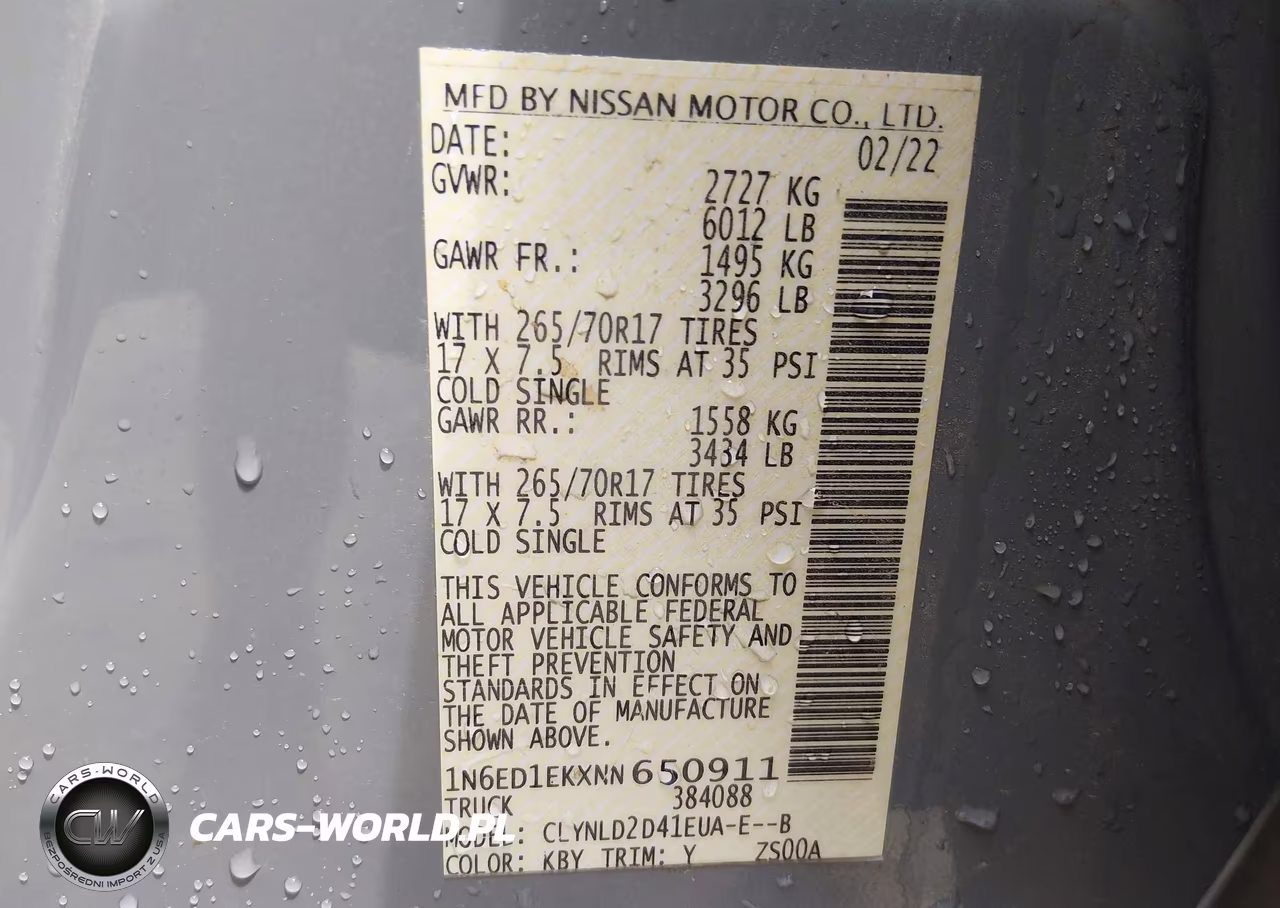 2022 Nissan Frontier VIN:1N6ED1EKXNN650911 - 9