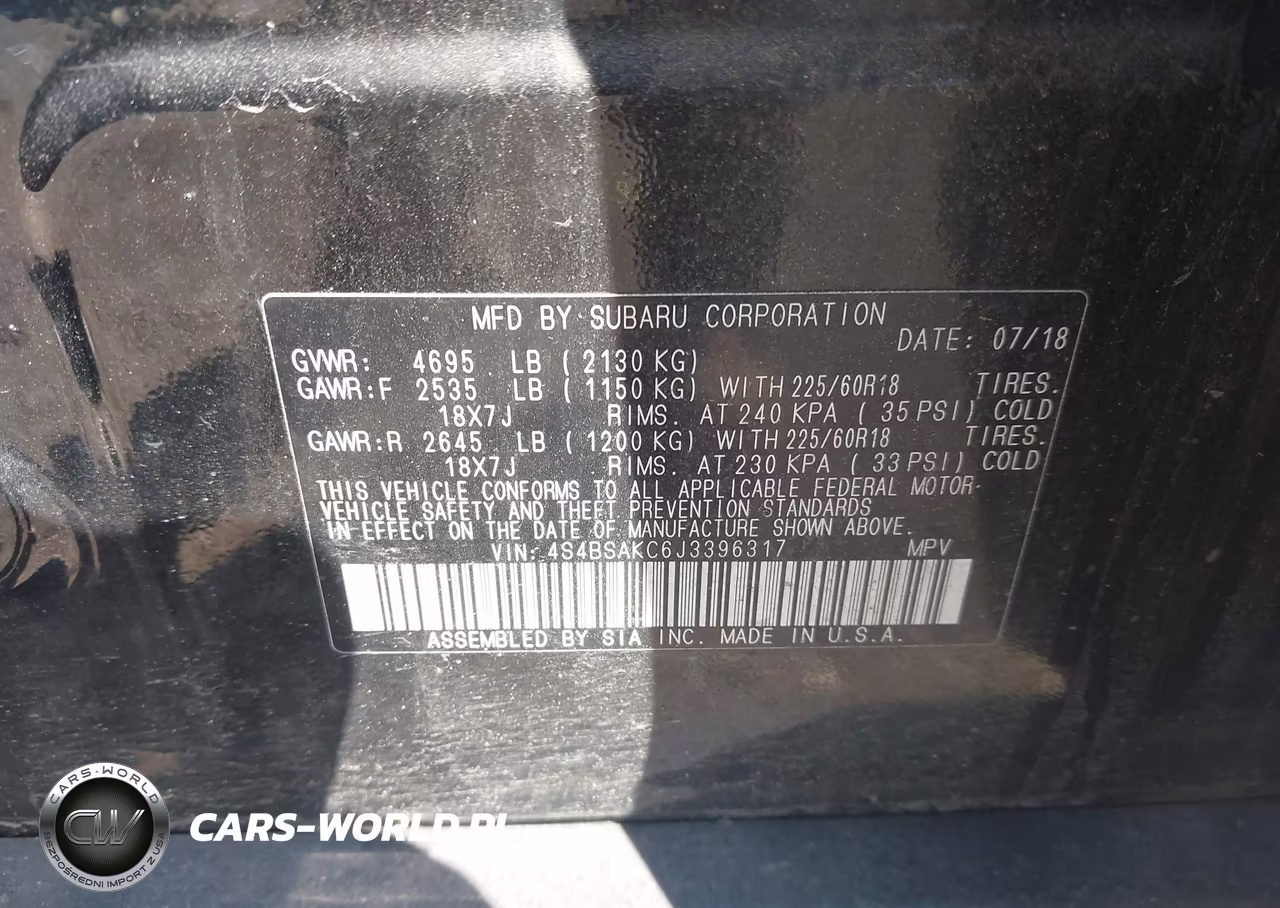 2018 Subaru Outback 2.5I Limited VIN:4S4BSAKC6J3396317 - 9