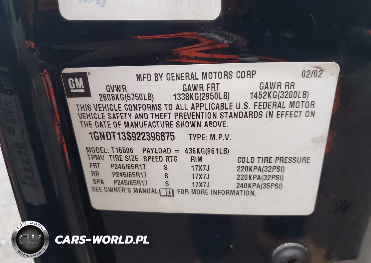 2002 Chevrolet Trailblazer Ltz VIN:1GNDT13S922396875 - 9
