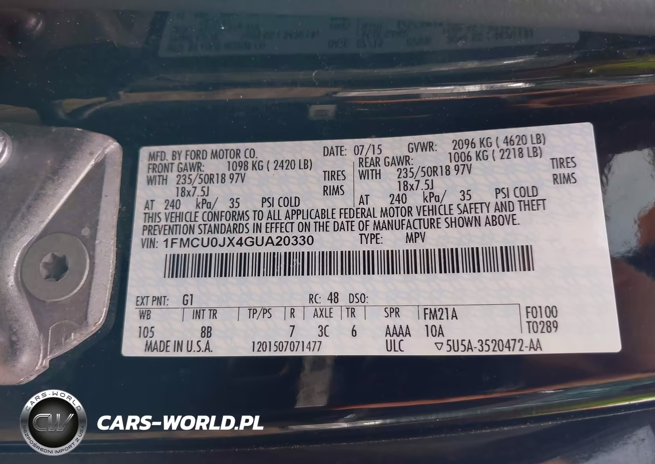 2016 Ford Escape Titanium VIN:1FMCU0JX4GUA20330 - 9