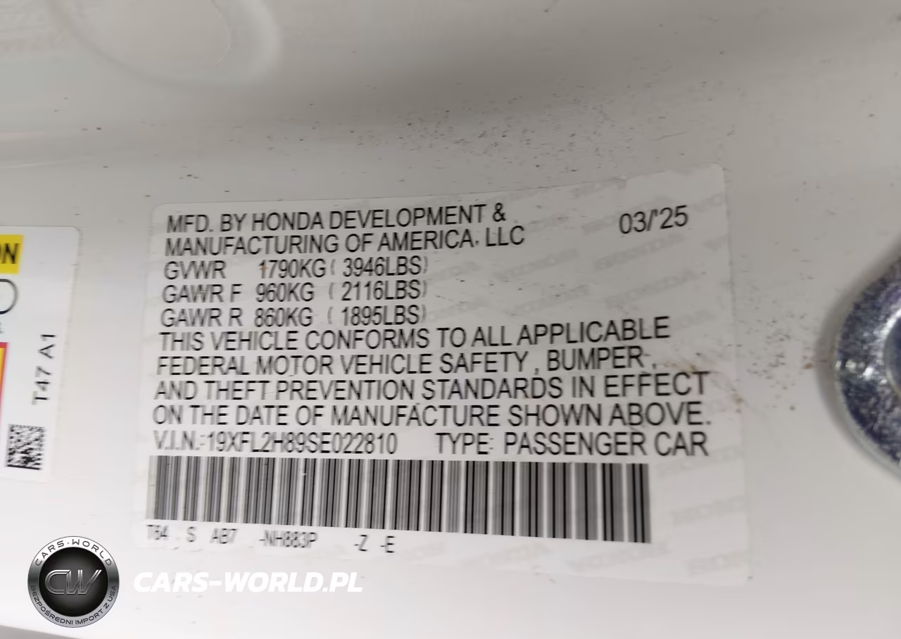2025 Honda Civic Sedan Sport VIN:19XFL2H89SE022810 - 9