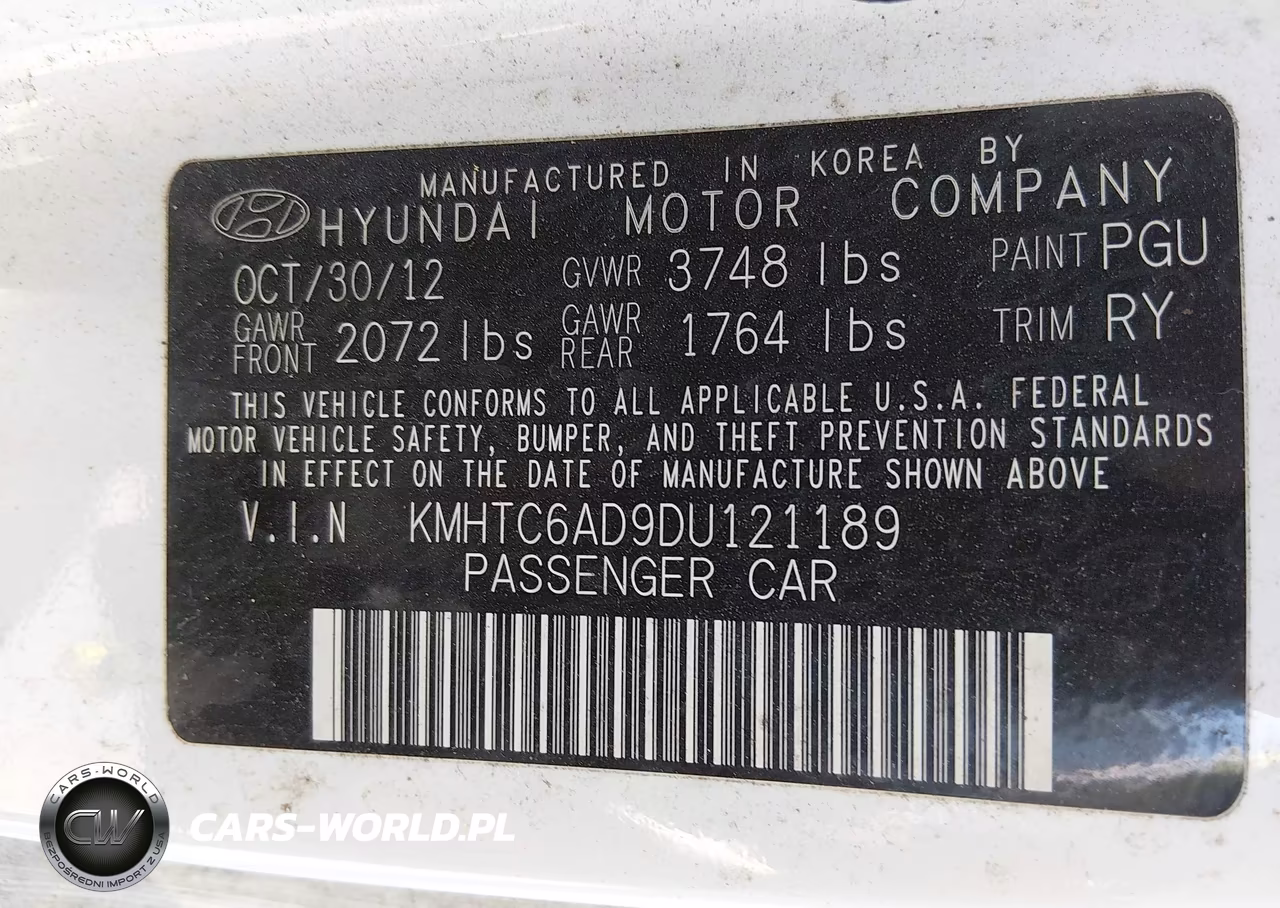 2013 Hyundai Veloster Base W-Gray VIN:KMHTC6AD9DU121189 - 9