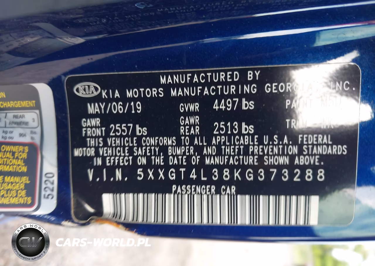 2019 Kia Optima Lx VIN:5XXGT4L38KG373288 - 9