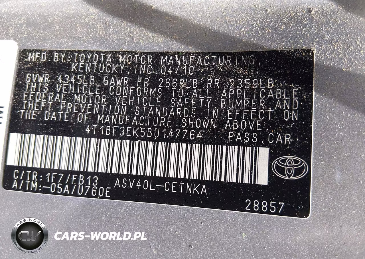 2011 Toyota Camry Le VIN:4T1BF3EK5BU147764 - 9