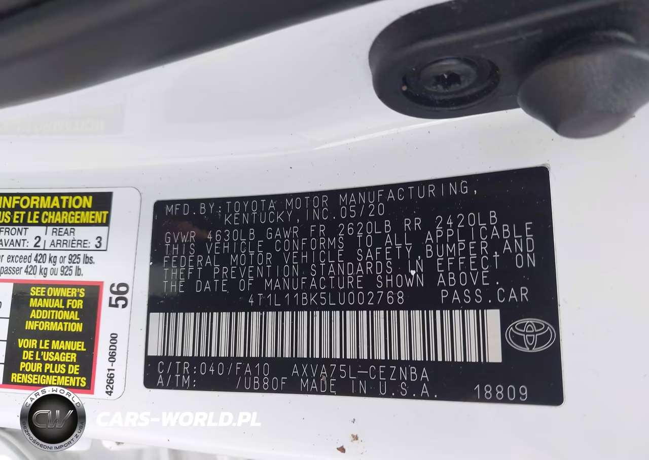 2020 Toyota Camry Le Awd VIN:4T1L11BK5LU002768 - 9