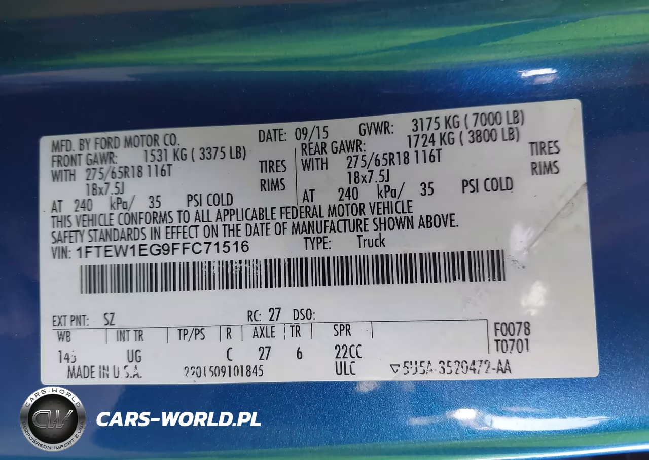 2015 Ford F-150 Xlt VIN:1FTEW1EG9FFC71516 - 9