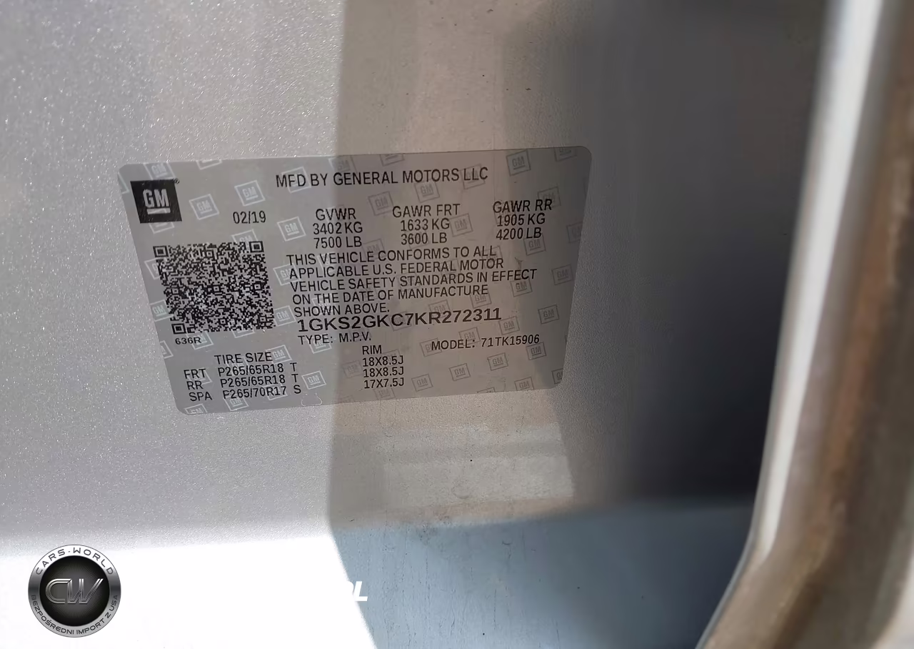 2019 GMC Yukon Xl Slt VIN:1GKS2GKC7KR272311 - 9