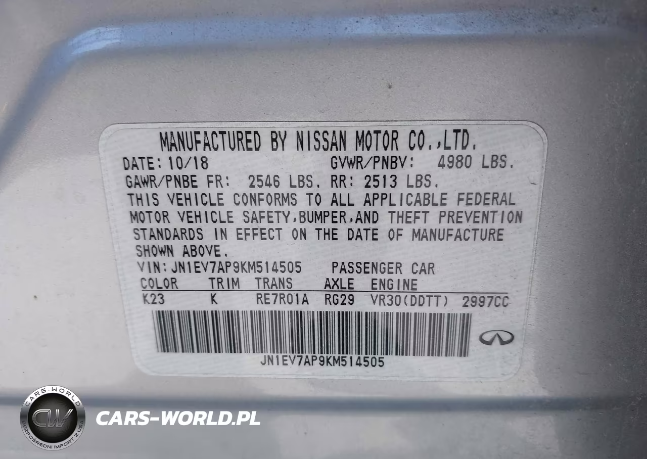 2019 Infiniti Q50 3.0T Luxe VIN:JN1EV7AP9KM514505 - 9